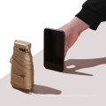New Design Pocket Titanium Golden Coated Strong UV Anti Umbrella